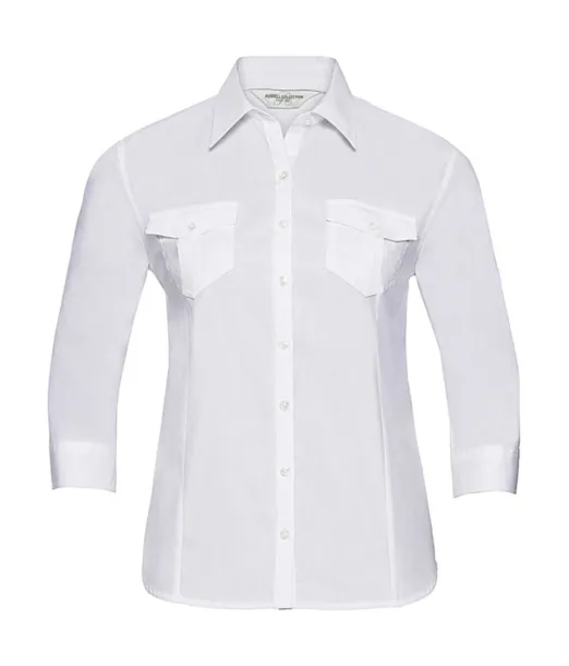  Ladies' Roll 3/4 Sleeve Shirt - Russell Collection Bijela