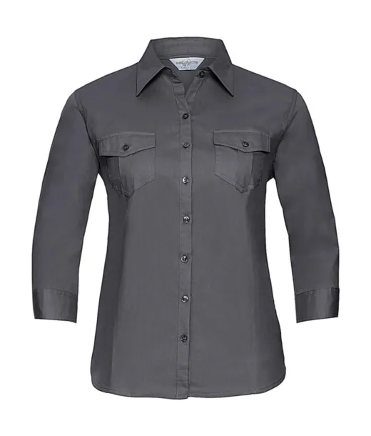  Ladies' Roll 3/4 Sleeve Shirt - Russell Collection Zinc