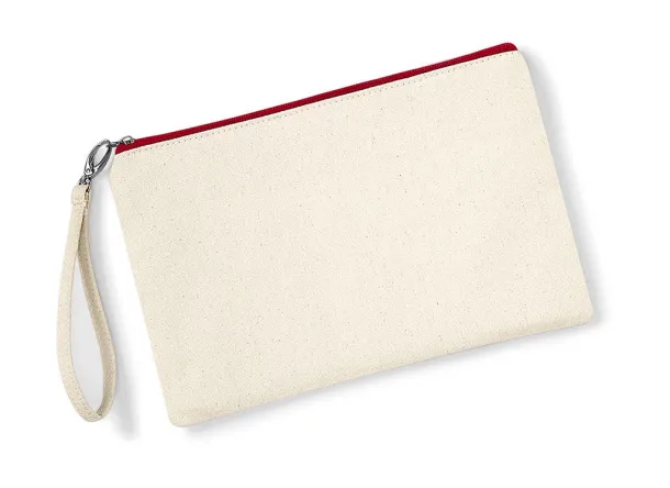  Canvas Wristlet Pouch - Westford Mill Natural Crvena