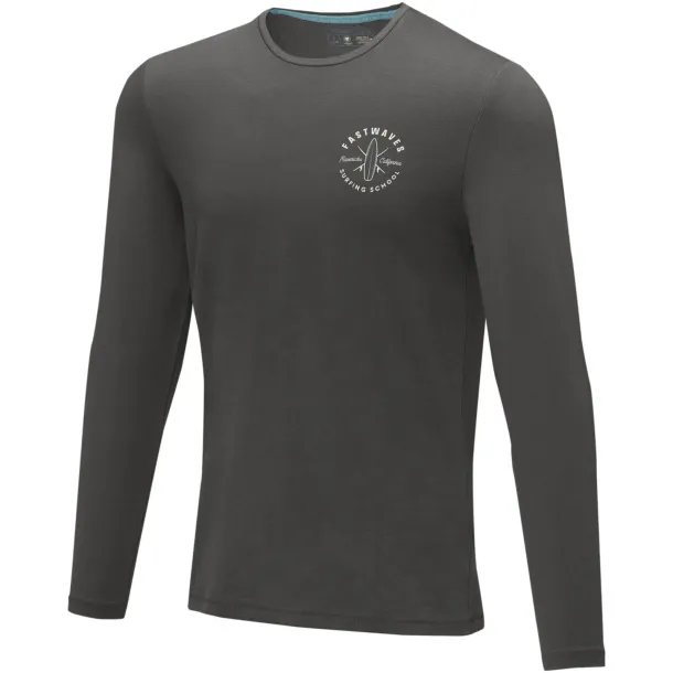 Ponoka long sleeve men's GOTS organic t-shirt - Elevate NXT Storm grey