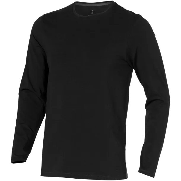 Ponoka long sleeve men's GOTS organic t-shirt - Elevate NXT Solid black