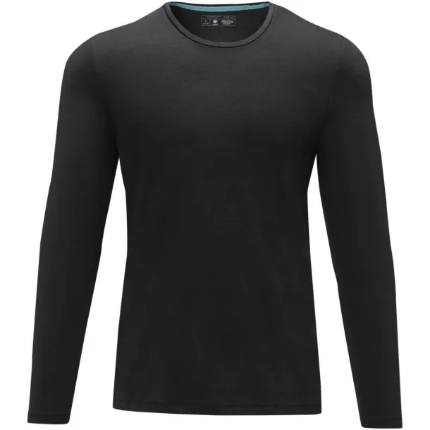 Ponoka long sleeve men's GOTS organic t-shirt - Elevate NXT Solid black