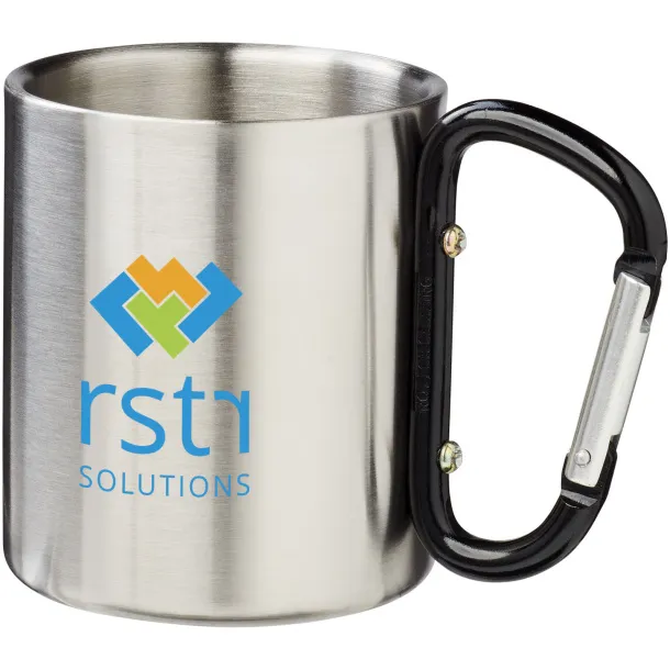 Alps metalna šalica s karabinerom 200 ml - Bullet Crna