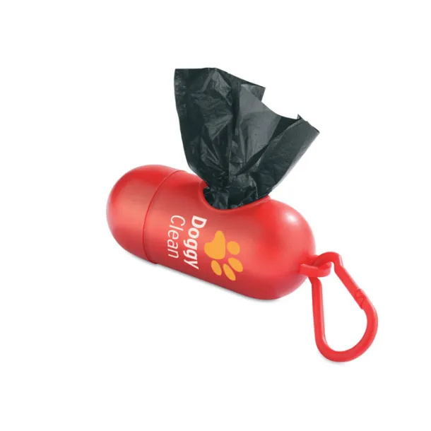 TEDY Container for pet bag w/ hook Red