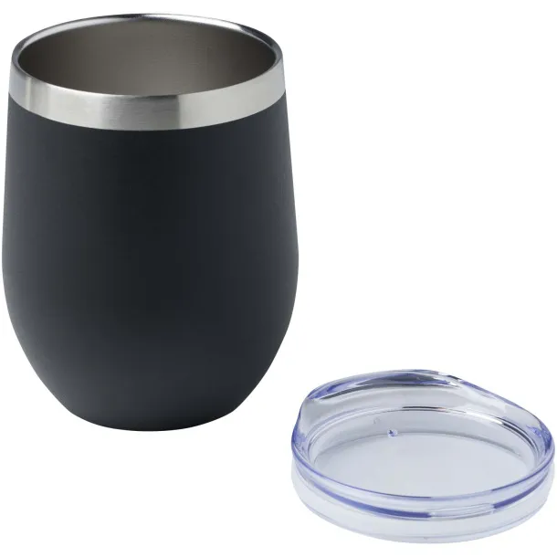Corzo šalica od RCS certificiranog recikliranog nehrđajućeg čelika s bakrenom vakuumskom izolacijom, 350 ml Solid black