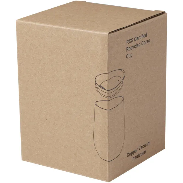 Corzo šalica od RCS certificiranog recikliranog nehrđajućeg čelika s bakrenom vakuumskom izolacijom, 350 ml Solid black