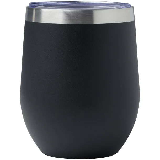 Corzo šalica od RCS certificiranog recikliranog nehrđajućeg čelika s bakrenom vakuumskom izolacijom, 350 ml Solid black