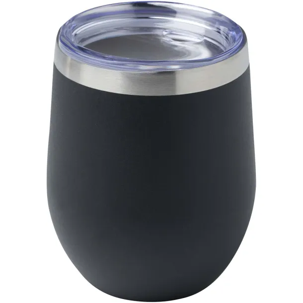 Corzo šalica od RCS certificiranog recikliranog nehrđajućeg čelika s bakrenom vakuumskom izolacijom, 350 ml Solid black