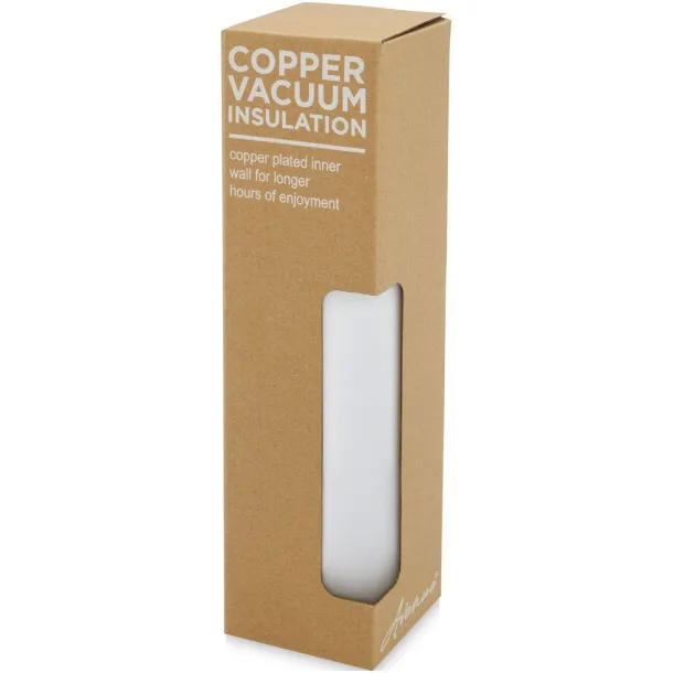 Marka 600 ml copper vacuum insulated bottle with metal loop - Unbranded White