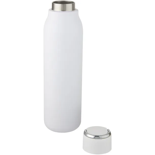 Marka 600 ml copper vacuum insulated bottle with metal loop - Unbranded White