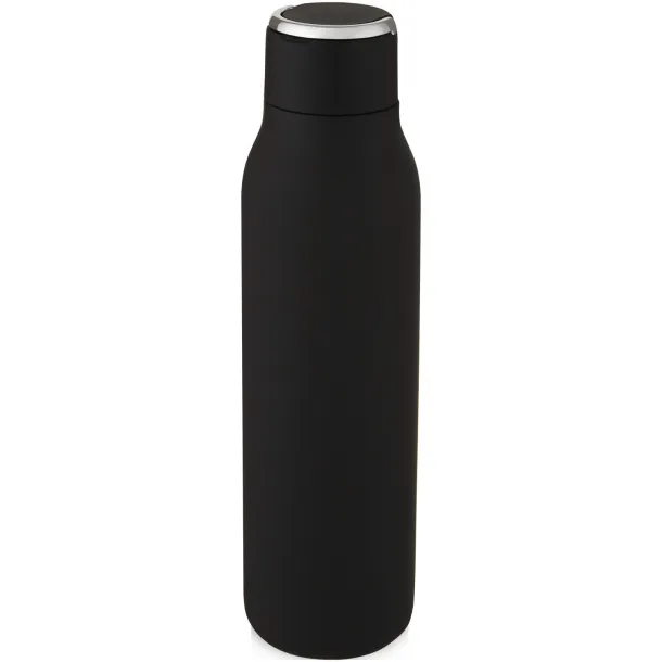 Marka 600 ml copper vacuum insulated bottle with metal loop Crna