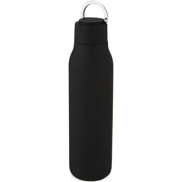 Marka 600 ml copper vacuum insulated bottle with metal loop Solid black