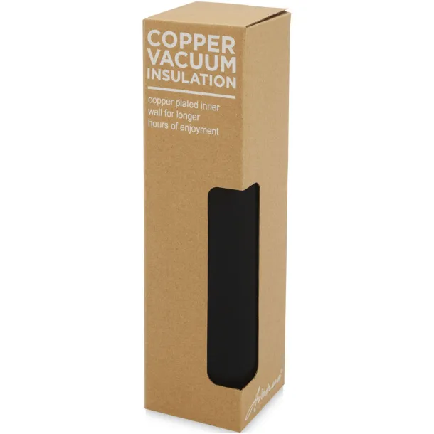 Marka 600 ml copper vacuum insulated bottle with metal loop Solid black