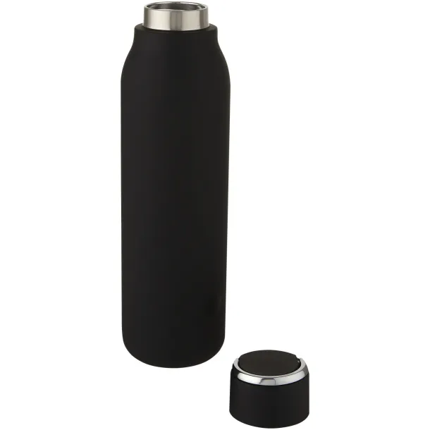 Marka 600 ml copper vacuum insulated bottle with metal loop Solid black