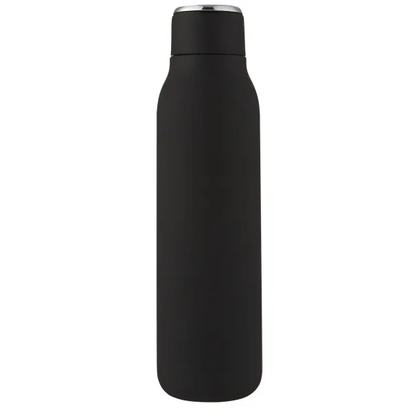 Marka 600 ml copper vacuum insulated bottle with metal loop Solid black