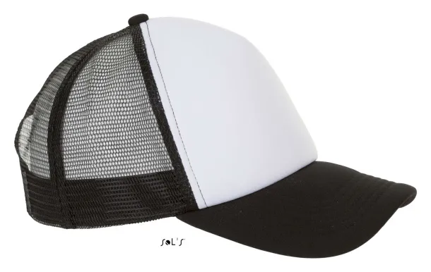  SOL'S BUBBLE - FIVE PANEL MESH CAP - SOL'S White Black