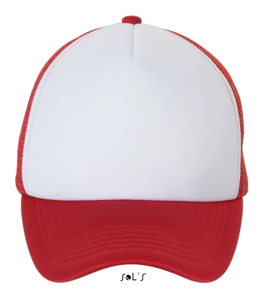  SOL'S BUBBLE - FIVE PANEL MESH CAP - SOL'S White Red