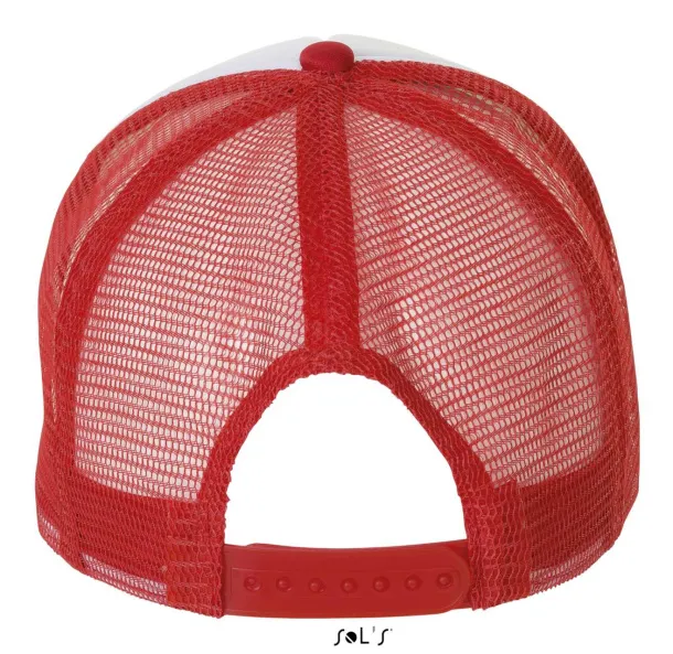  SOL'S BUBBLE - FIVE PANEL MESH CAP - SOL'S White Red