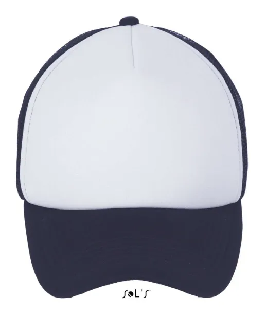  SOL'S BUBBLE - FIVE PANEL MESH CAP - SOL'S White French Navy