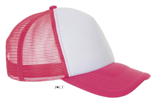  SOL'S BUBBLE - FIVE PANEL MESH CAP - SOL'S White Neon Coral