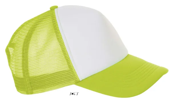  SOL'S BUBBLE - FIVE PANEL MESH CAP - SOL'S White Neon Green