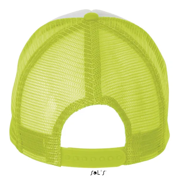  SOL'S BUBBLE - FIVE PANEL MESH CAP - SOL'S White Neon Green