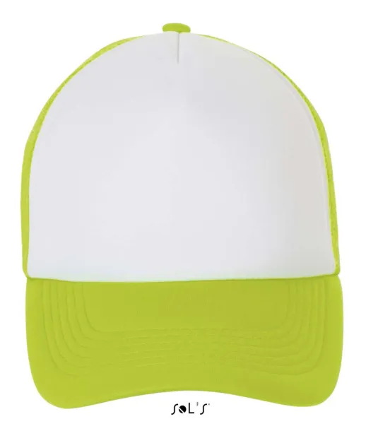  SOL'S BUBBLE - FIVE PANEL MESH CAP - SOL'S White Neon Green