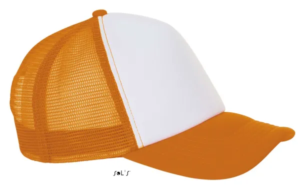  SOL'S BUBBLE - FIVE PANEL MESH CAP - SOL'S White Neon Orange