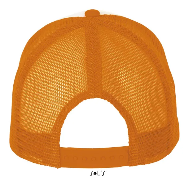  SOL'S BUBBLE - FIVE PANEL MESH CAP - SOL'S White Neon Orange