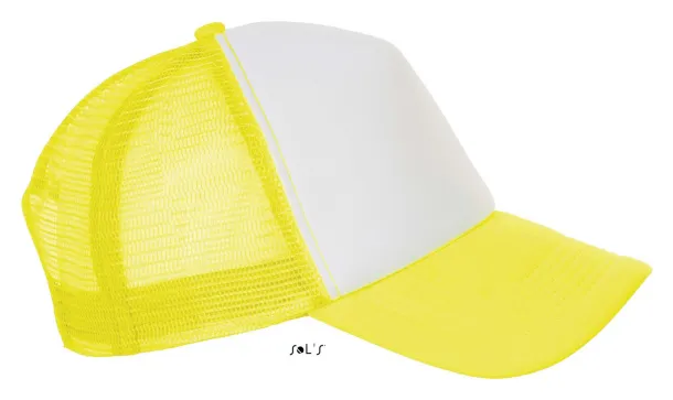  SOL'S BUBBLE - FIVE PANEL MESH CAP - SOL'S White Neon yellow