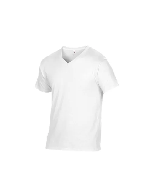  ADULT FEATHERWEIGHT V-NECK TEE - Anvil White