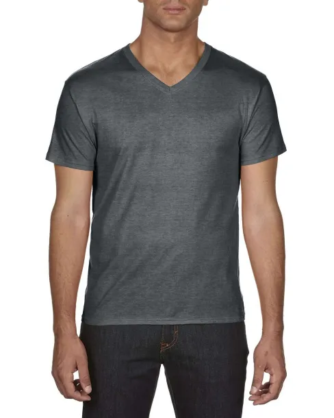  Perolaka majica kratkih rukava s V izrezom - Anvil Dark Heather