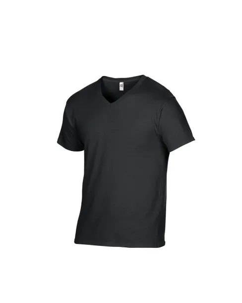  ADULT FEATHERWEIGHT V-NECK TEE - Anvil Black