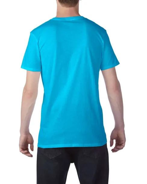  Perolaka majica kratkih rukava s V izrezom - Anvil Caribbean Blue