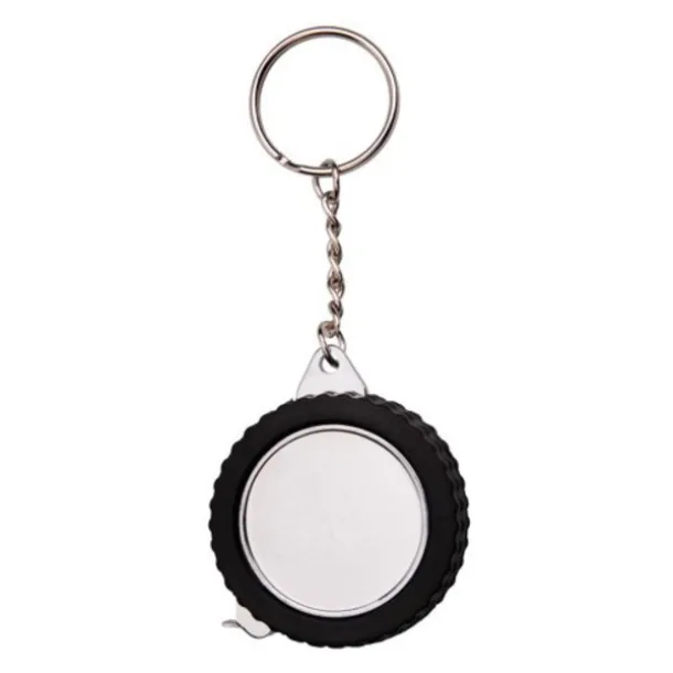 TYRE key ring with tape measure 1 m Black