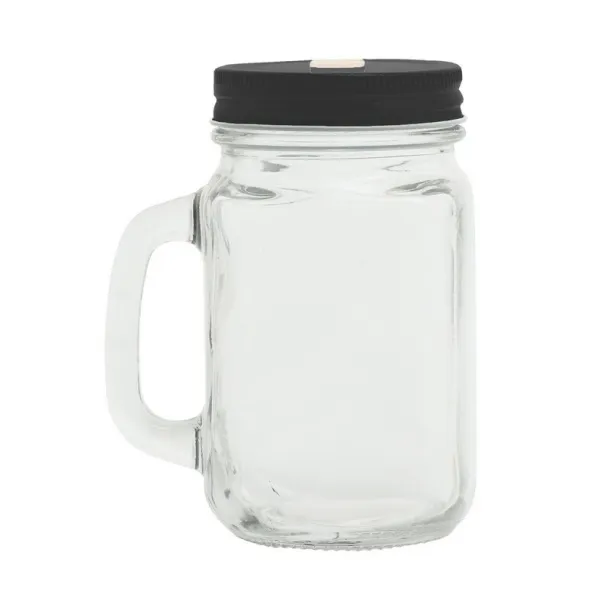  Drinking jar 500 ml with straw black