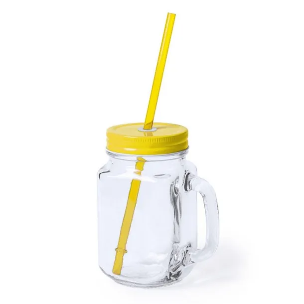  Staklenka za piće sa slamkom, 500 ml yellow