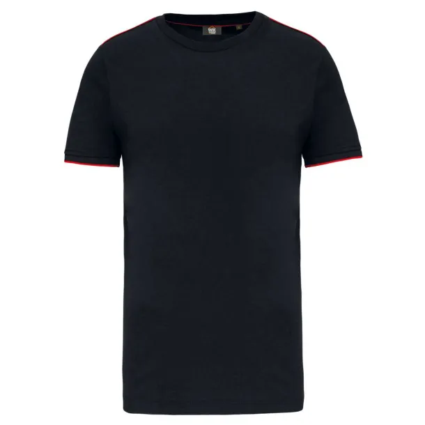  MEN'S SHORT-SLEEVED DAYTODAY T-SHIRT - 190 g/m² - Designed To Work Black Red