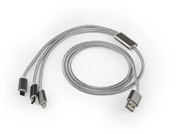 FLET USB cable for charging 3 in 1 Silver