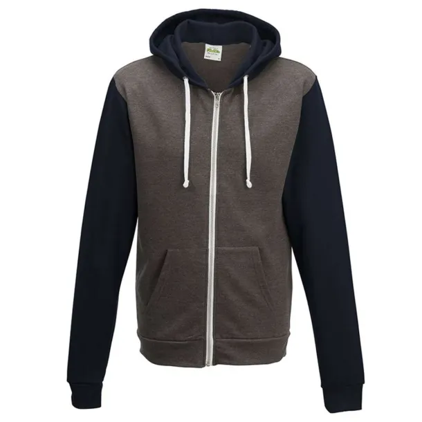  Retro hoodie s patentom - Just Hoods Charcoal Oxford Navy