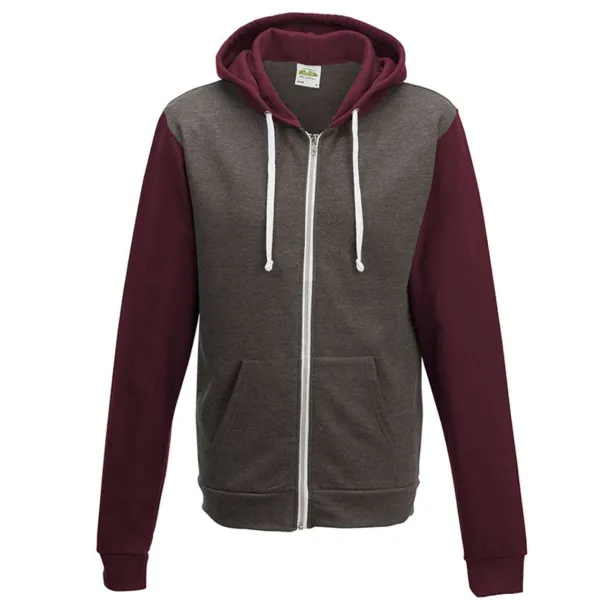  Retro hoodie s patentom - Just Hoods Charcoal burgundac