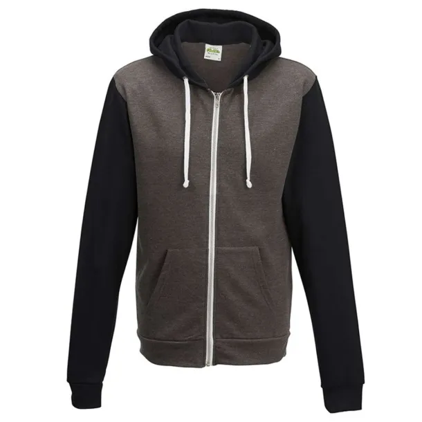  Retro hoodie s patentom - Just Hoods Charcoal Jet Black