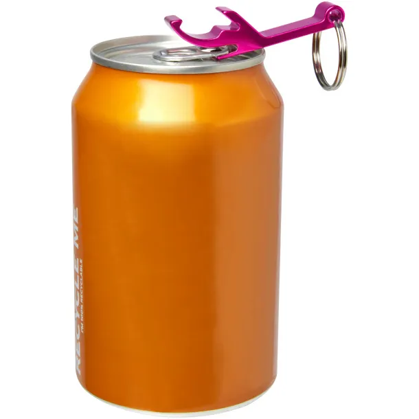 Tao bottle and can opener keychain Magenta