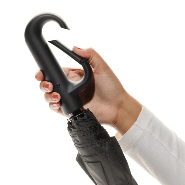 Yara 21" AWARE™ RPET solid colour umbrella with carabiner - XD Collection Black 