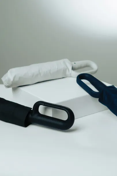 Yara 21" AWARE™ RPET solid colour umbrella with carabiner - XD Collection beige