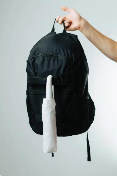 Yara 21" AWARE™ RPET solid colour umbrella with carabiner - XD Collection beige