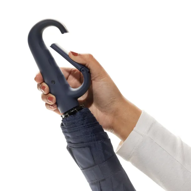 Yara 21" AWARE™ RPET jednobojni kišobran s karabinerom - XD Collection navy 