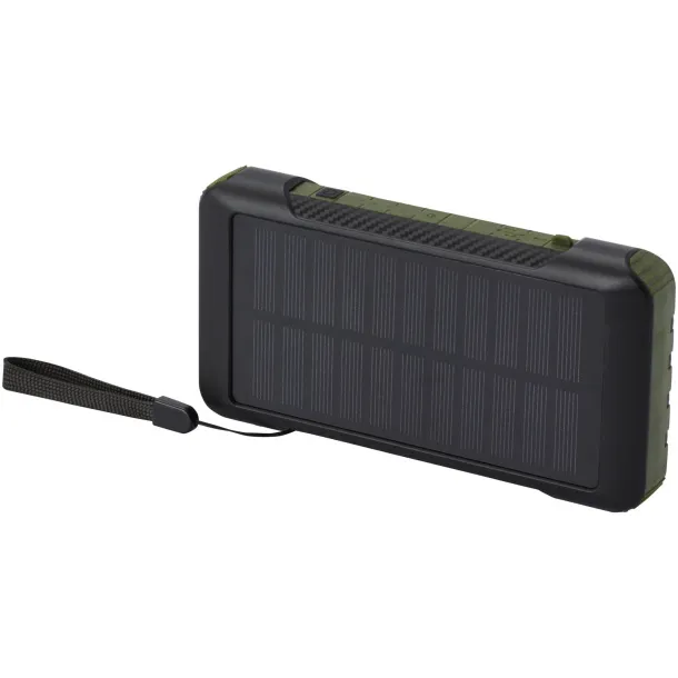 Soldy 10.000 mAh RCS recycled plastic solar dynamo power bank Army green