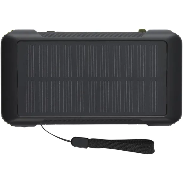 Soldy 10.000 mAh RCS recycled plastic solar dynamo power bank Army green