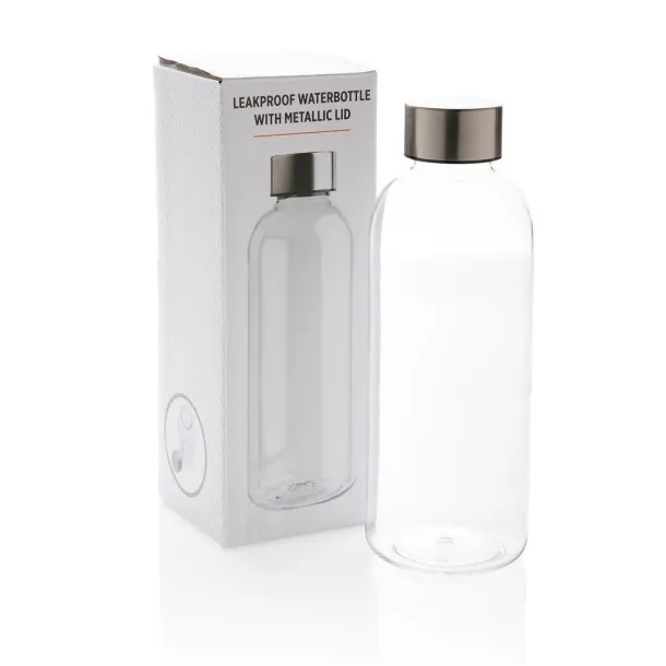  Leakproof water bottle with metallic lid - XD Collection Transparent 